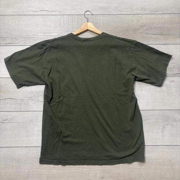 VTG USMC Military T-Shirt Olive Green Bayside Tag Large Made in USA Marines Y2K - Picture 2 of 6